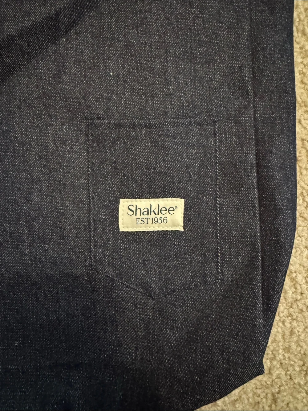 Navy Denim Jean Tote Bag - with Cute Pocket Durable Shaklee